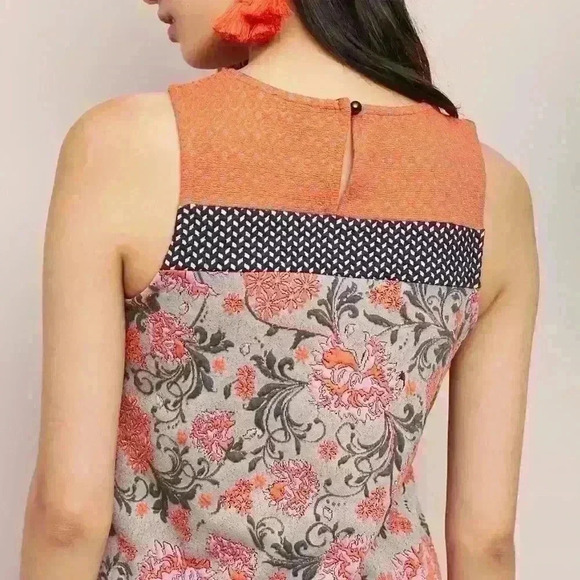 Meadow Rue by Anthropologie Poppy Jacquard Tank Size XS - Picture 2 of 14